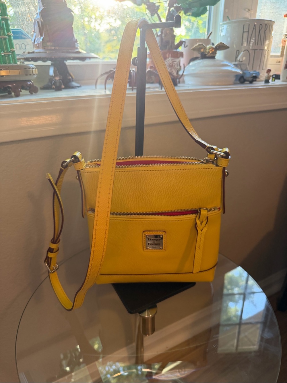 Dooney & Bourke Yellow Leather Crossbody Bag